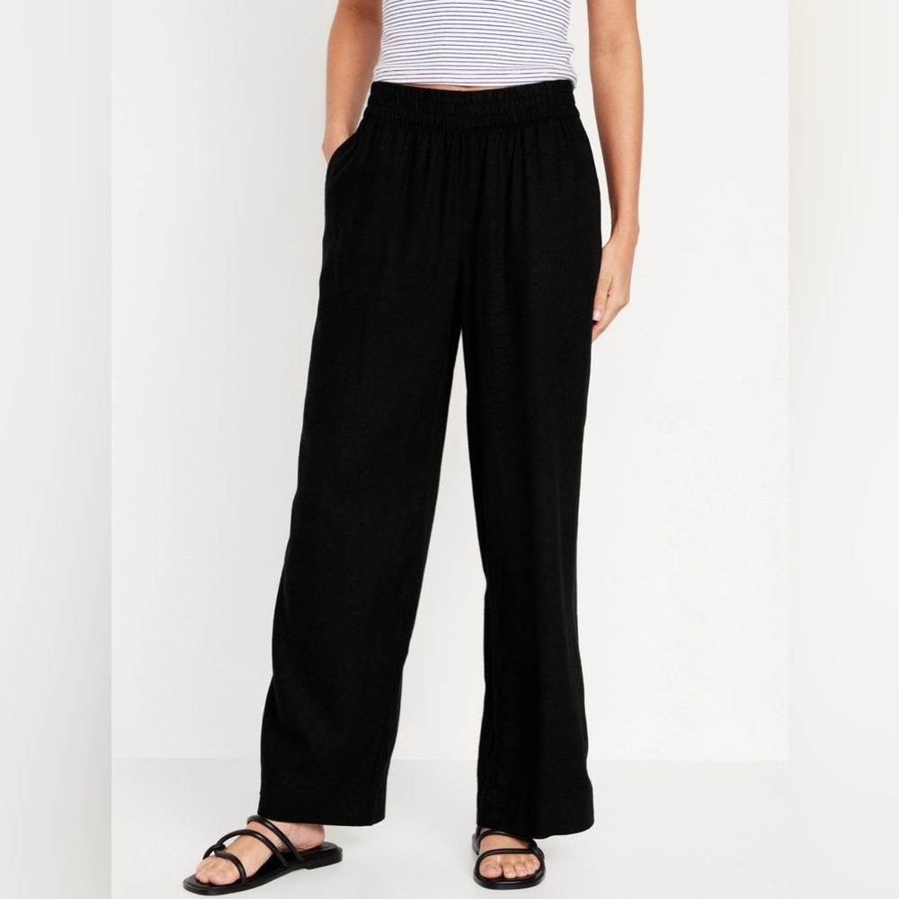 NWT Old Navy High Rise Wide Leg Linen Pants size L